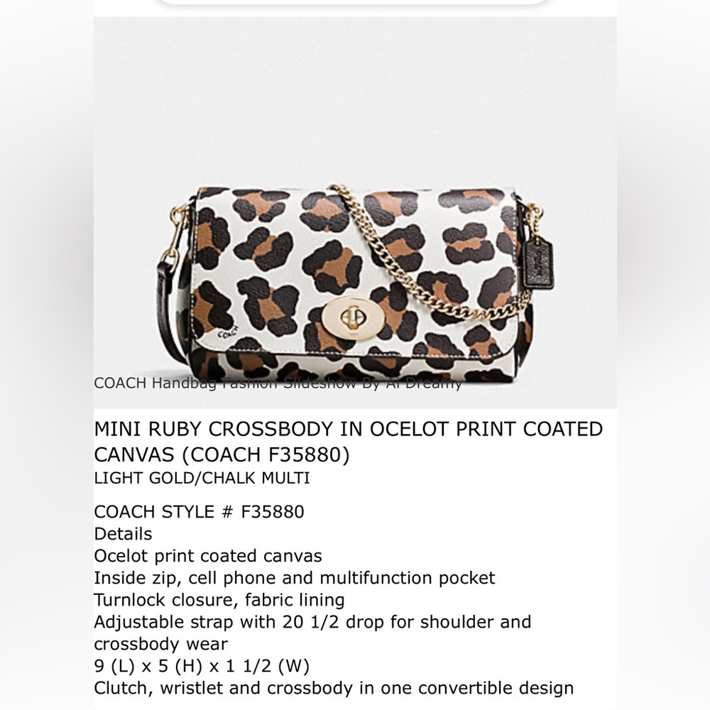 Small Coach purse with gold chain strap​ - Picture 2 of 9